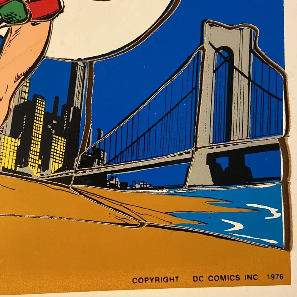 Vintage Playskool DC Comics Inc. 1976 18 Piece Robin Children’s Board Puzzle